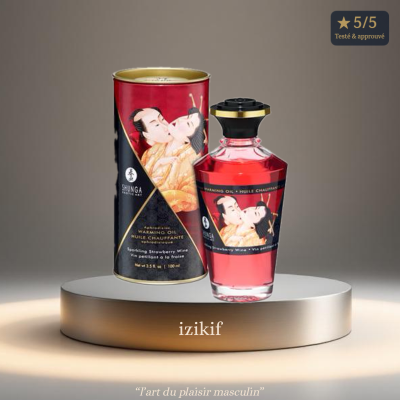 Huile de massage au vin pétillant à la fraise – Shunga