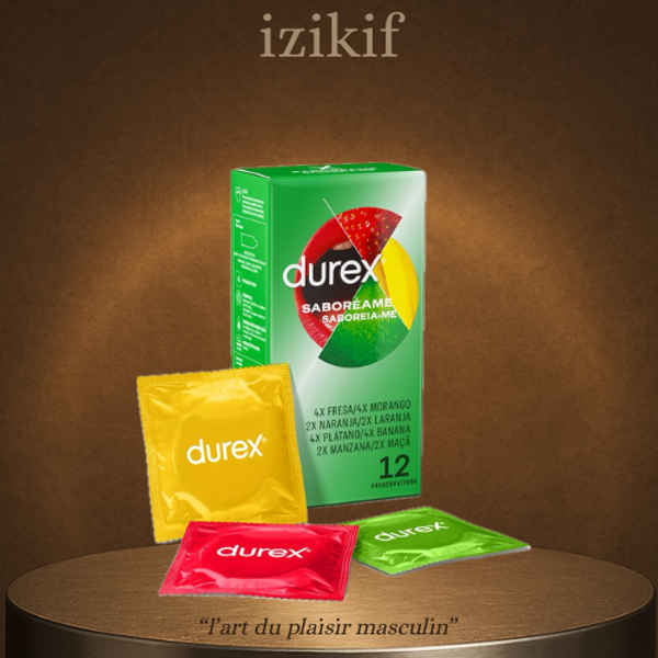 Préservatifs Durex Saboréame – Saveurs fraise, banane, orange et pomme