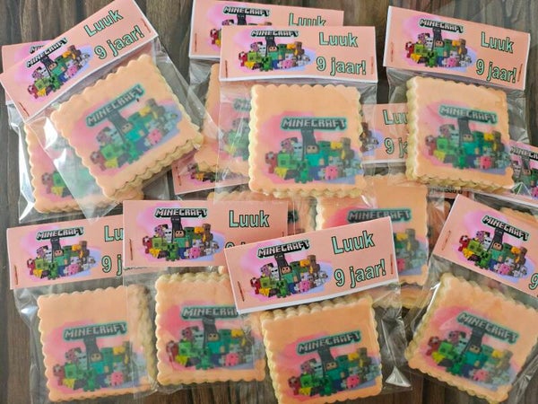 Traktatie koeken minecraft