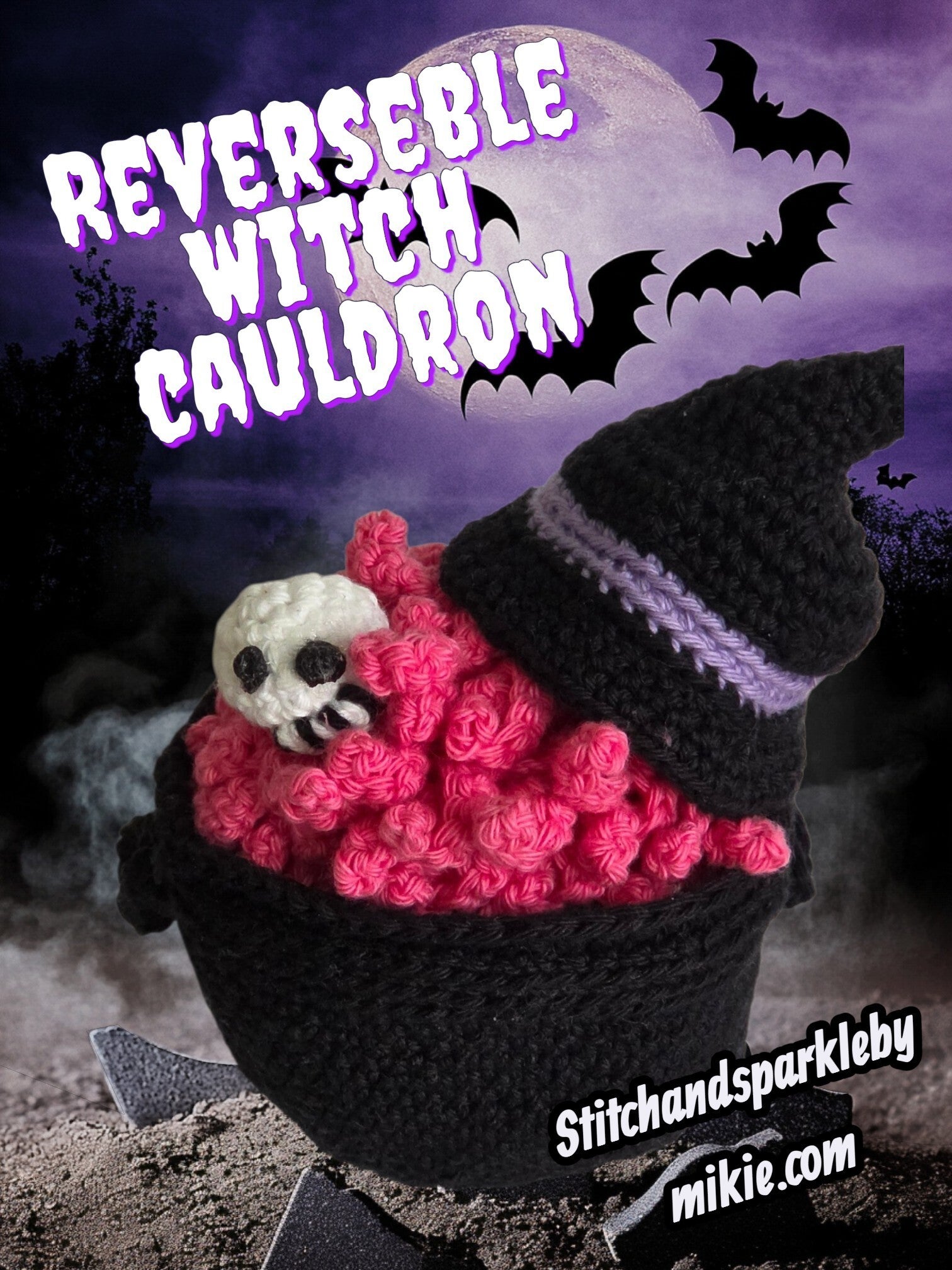 🧙‍♀️ Reversible Witch Cauldron – Handgemaakte Halloween Amigurumi