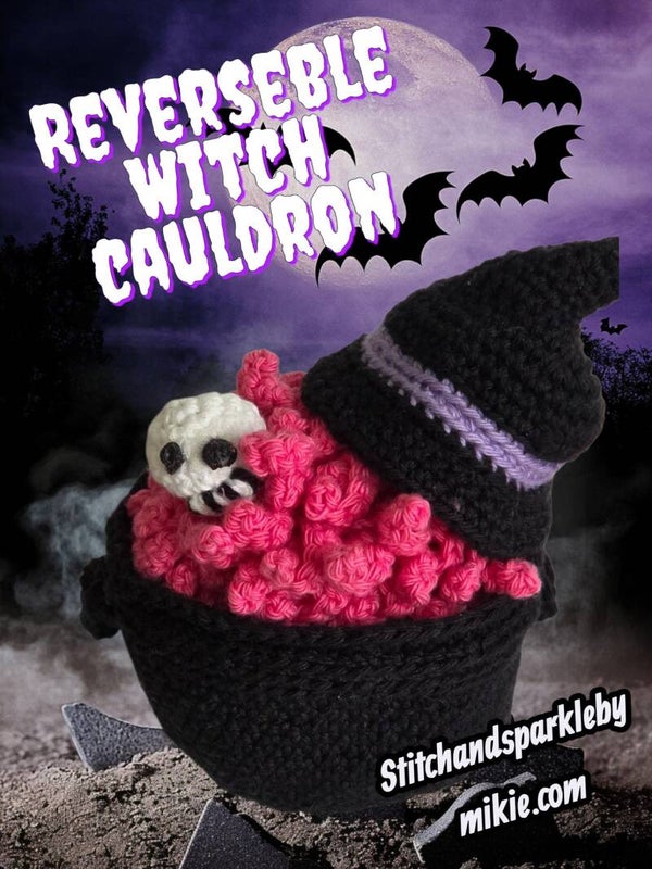 🧙‍♀️ Reversible Witch Cauldron – Handgemaakte Halloween Amigurumi