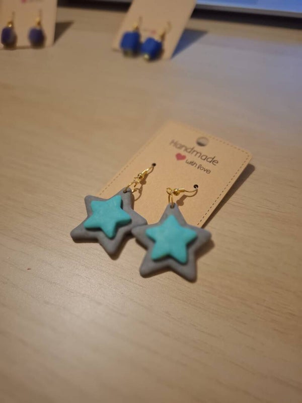 Grey Star Earring