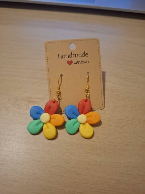 Rainbow Flower Earrings