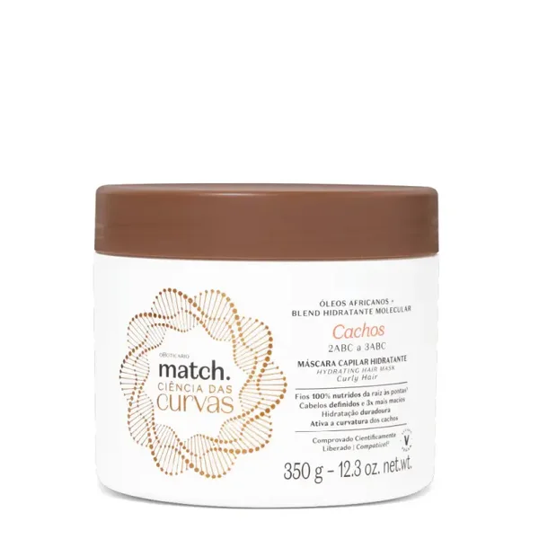 Máscara Hidratante Cachos Match Ciência das Curvas 350g