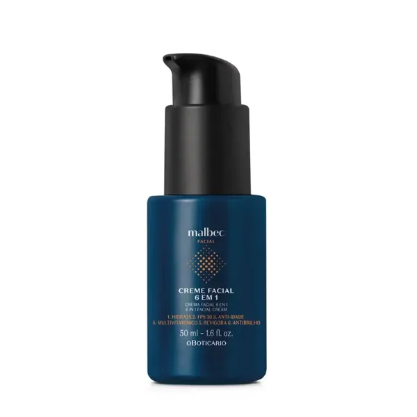 Malbec Club Creme Hidratante Facial 6 em 1 50ml