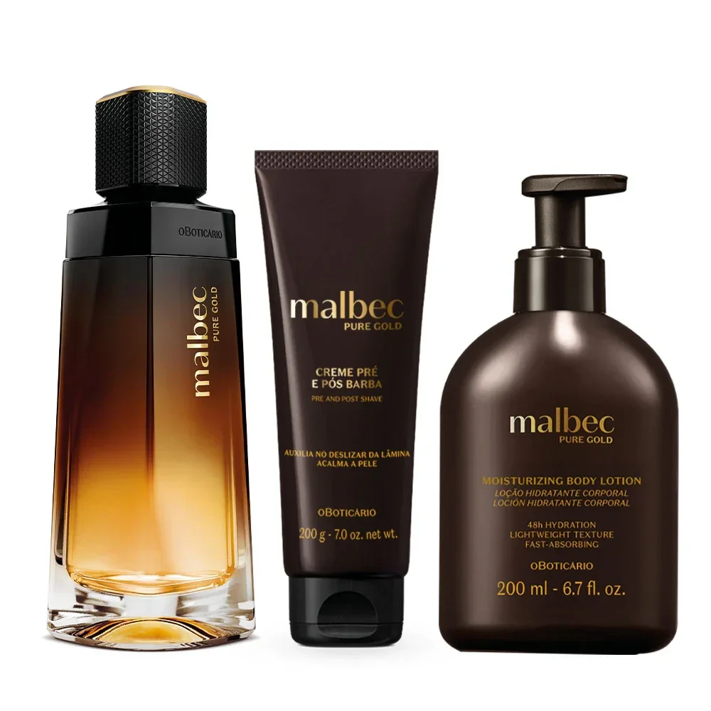 Kit Malbec Pure Gold Loção + Barba