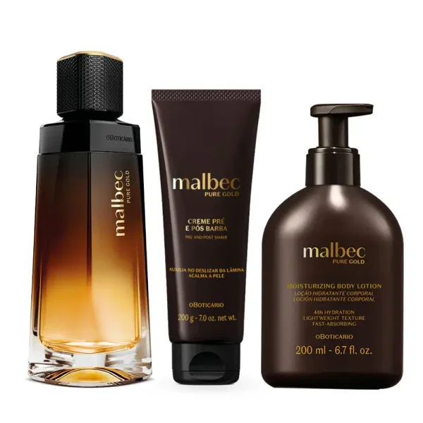 Kit Malbec Pure Gold Loção + Barba