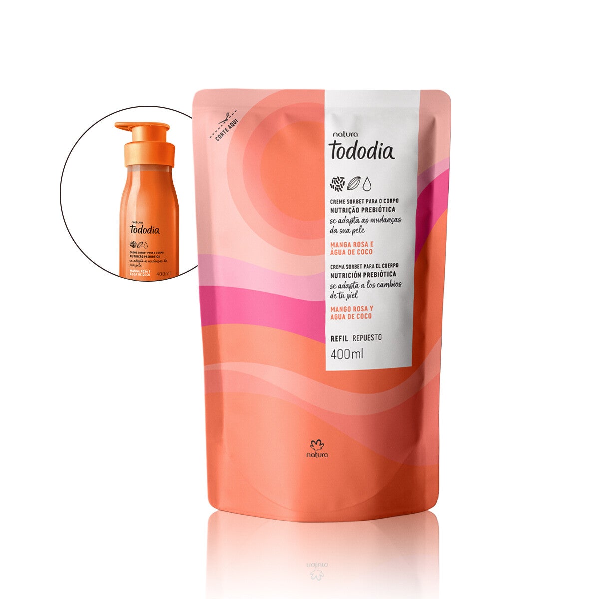 Refil Loção Hidratante Tododia Manga Rosa e Água de Côco 400ml