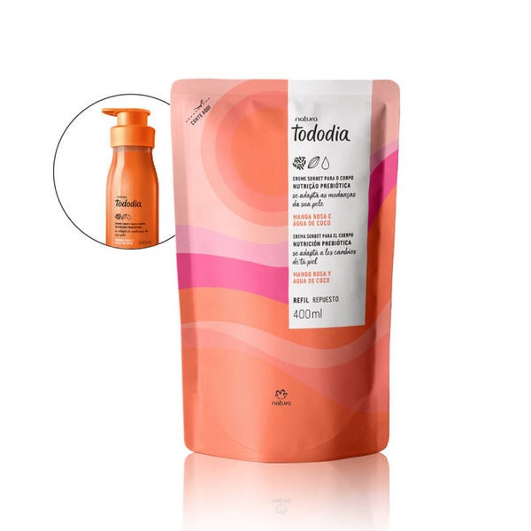 Refil Loção Hidratante Tododia Manga Rosa e Água de Côco 400ml