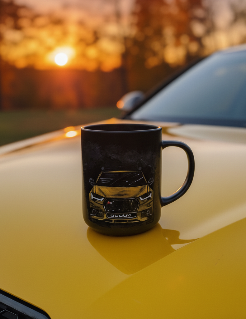 Porcelanowy kubek męski ręcznie malowany z motywem strażackim, elegancki i praktyczny.