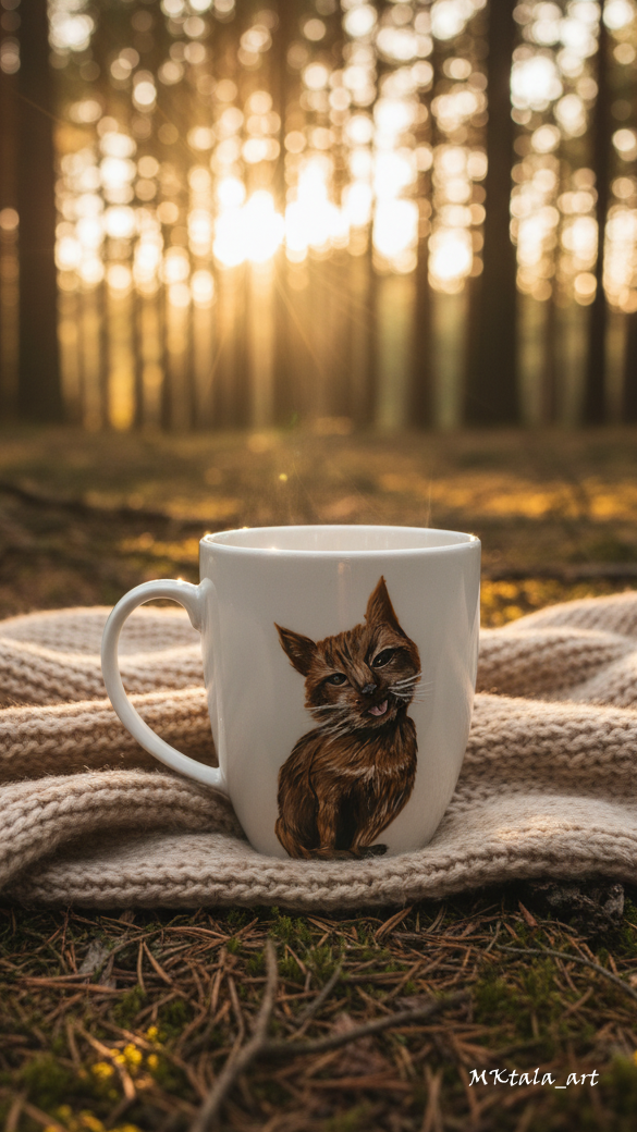 Ręcznie zdobiony kubek z motywem żaby, wyjątkowy do codziennej herbaty.