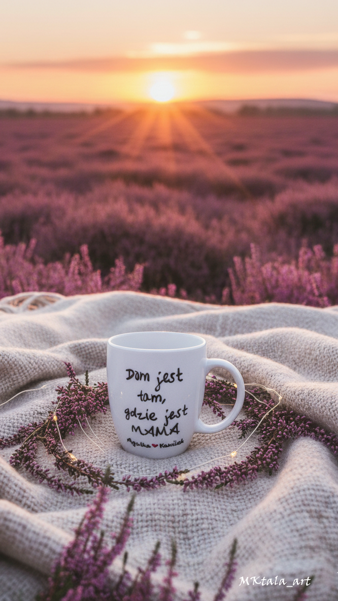 Ręcznie malowany kubek z napisem „Najlepsza Babcia na świecie”, elegancki upominek.