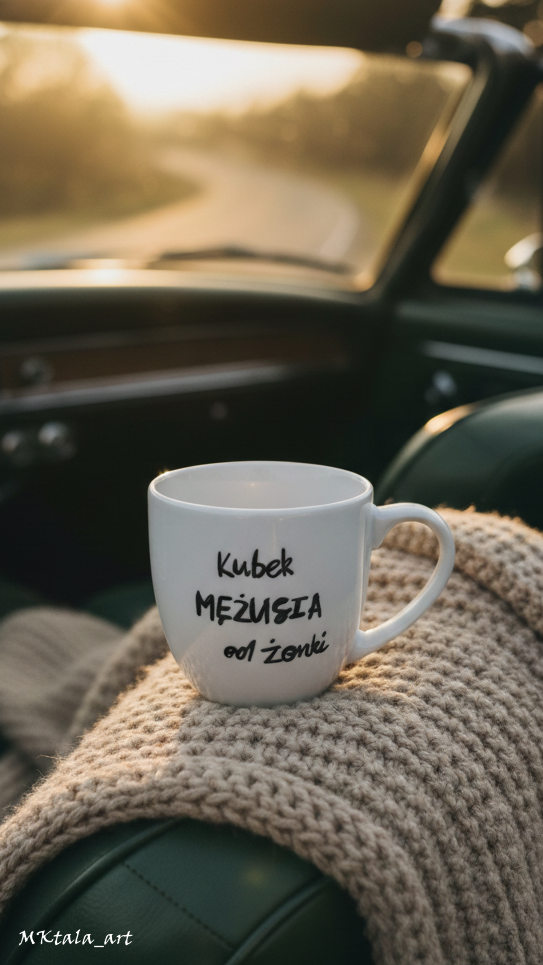 Kubek ręcznie malowany dla policjanta, praktyczny i elegancki do codziennej kawy.