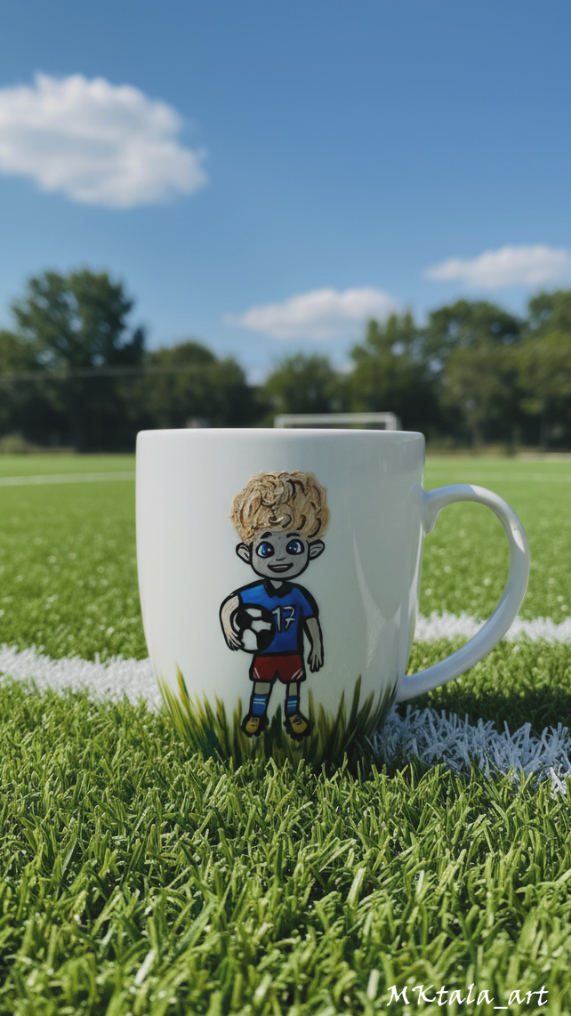 Porcelanowy kubek męski z ręcznym motywem wędkarstwa, doskonały prezent dla niego.