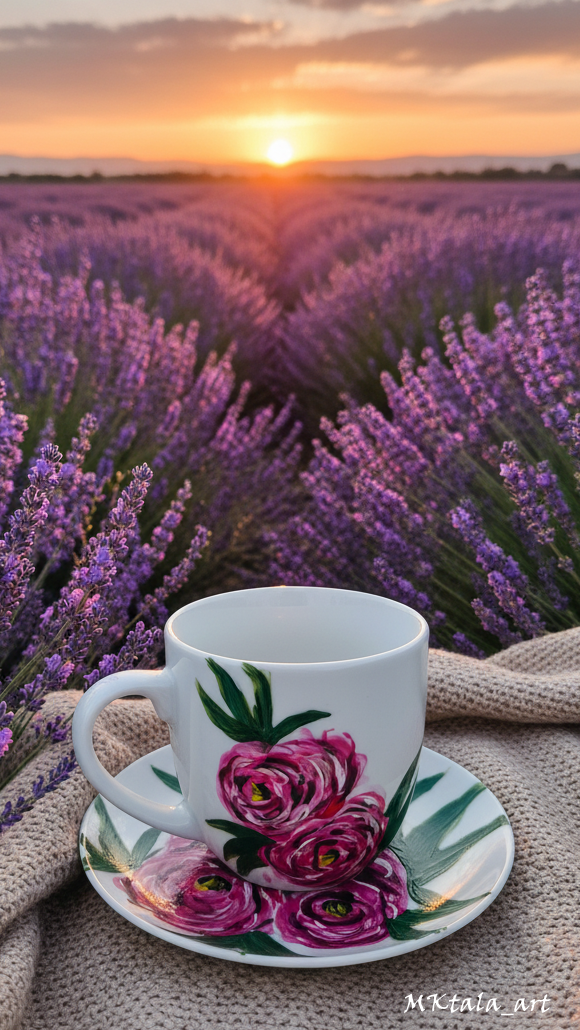 Ręcznie malowany kubek z motywem „Dla Taty”, elegancki prezent na Dzień Ojca.