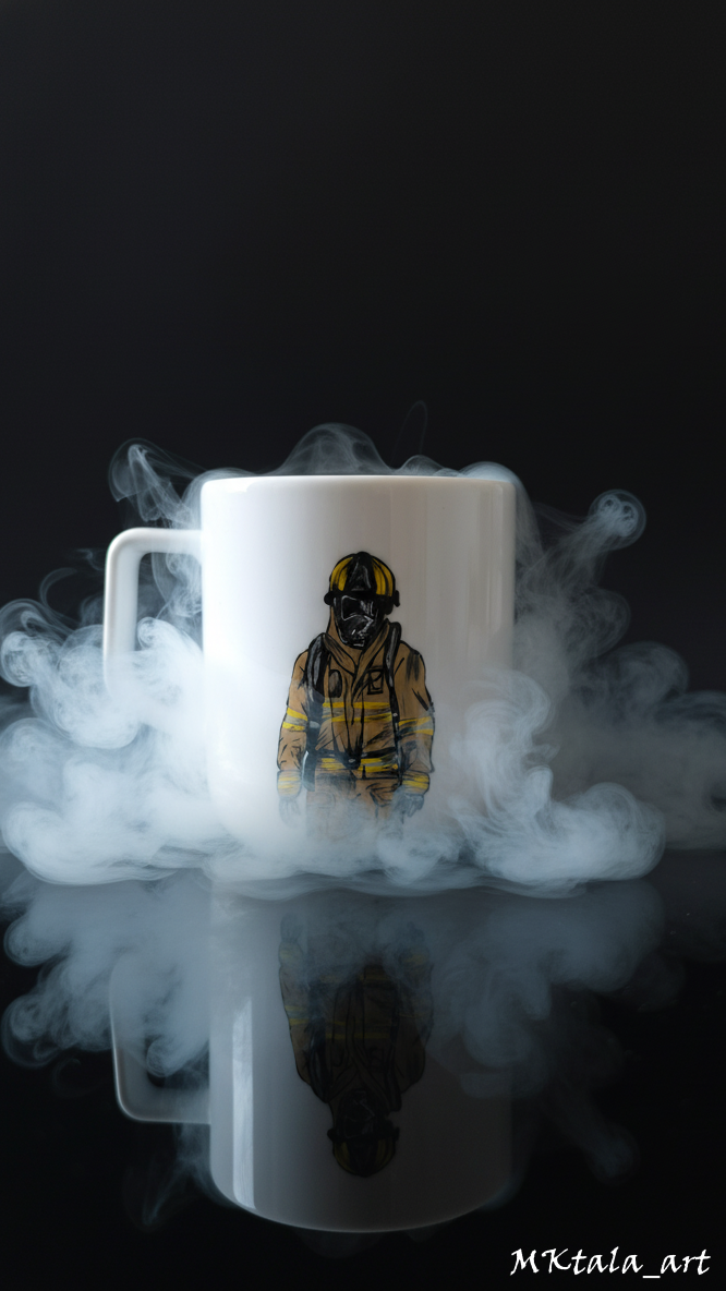 Kubek męski ręcznie zdobiony z motywem podróży, doskonały na prezent dla globtrotera. Kufel.