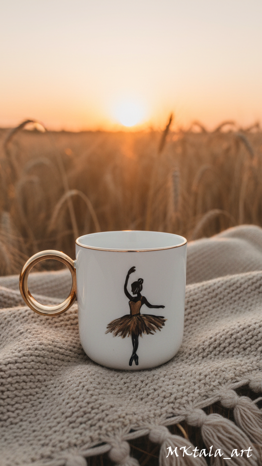 Kubek z ręcznie zdobionym napisem „Najlepszy tata”, elegancki prezent na Dzień Ojca.