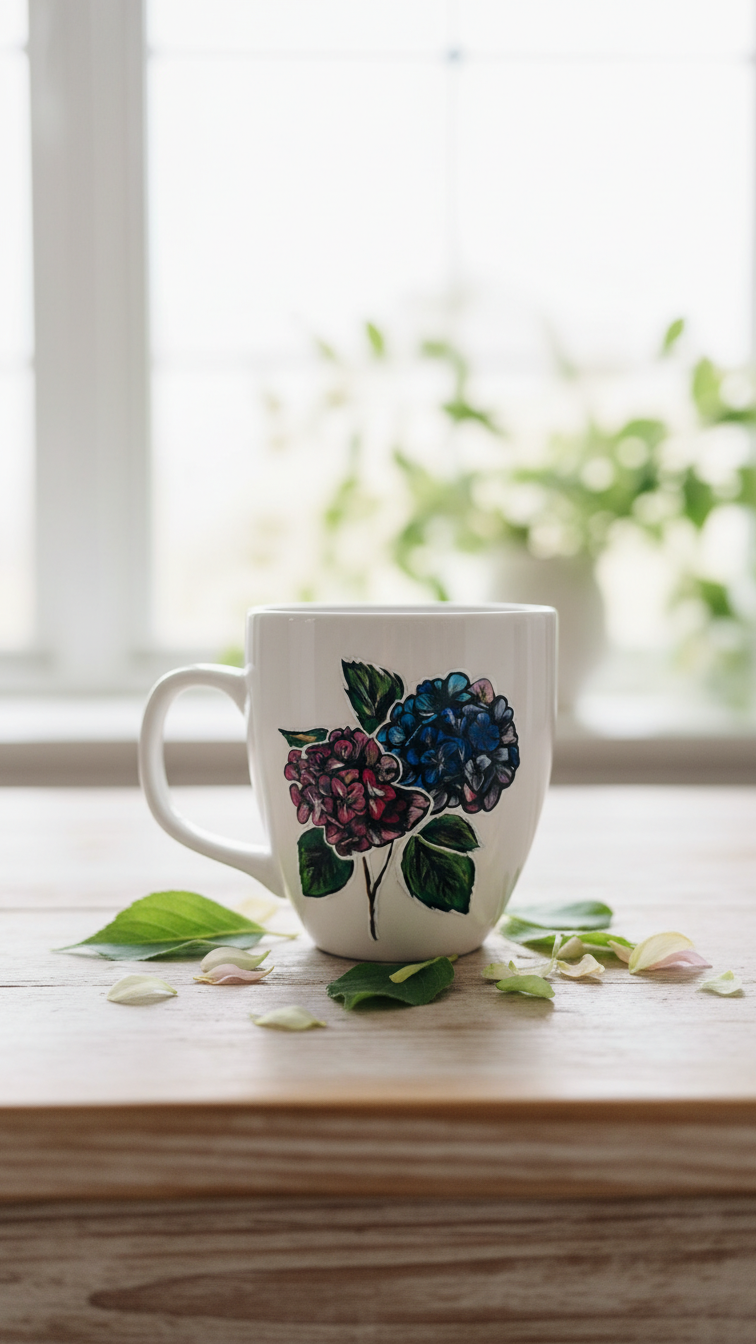 Porcelanowy kubek z motywem lawendy, idealny prezent dla kobiety na urodziny.