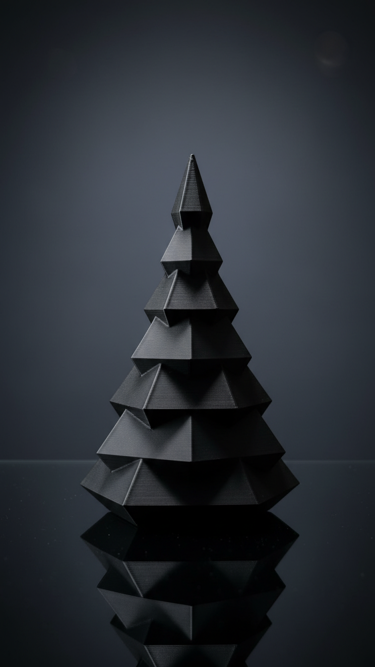 Zestaw choinek 3D z plastiku w różnych kolorach, elegancka dekoracja stołu.