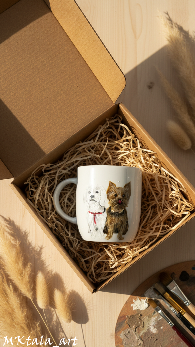 Ręcznie malowany kubek z kwiatowymi akcentami, wyjątkowy i stylowy.