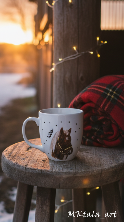 Kubek z ręcznie zdobionym cytatem motywacyjnym, elegancki i praktyczny.