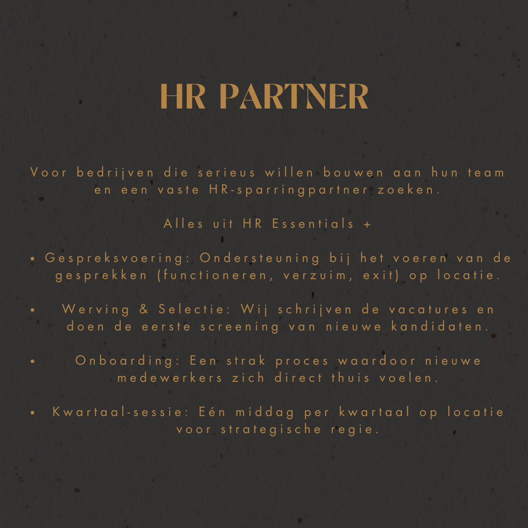HR Partner - structuur en overzicht