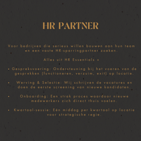 HR Partner - structuur en overzicht