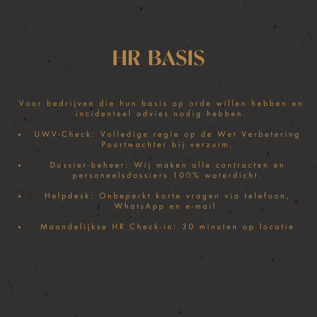 HR basis - De basis op orde