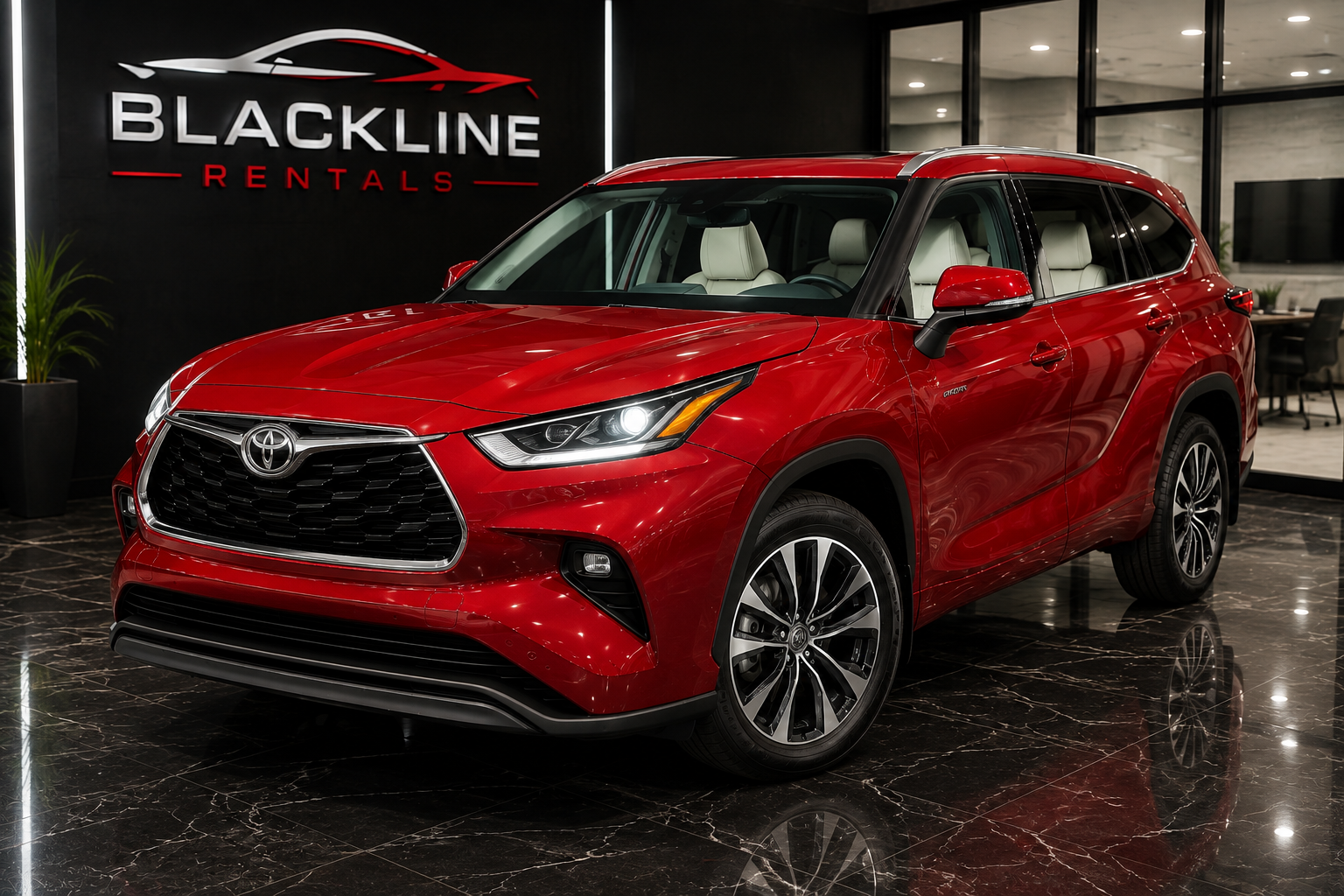 2023 Toyota Highlander XLE Sport – Red Exterior / White Interior