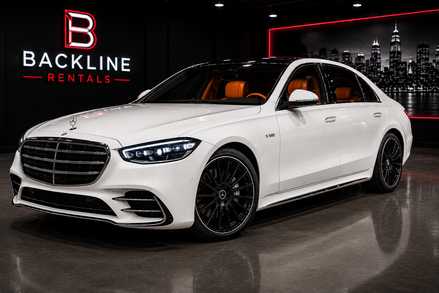 2022 Mercedes-Benz S580 – White / Orange Interior