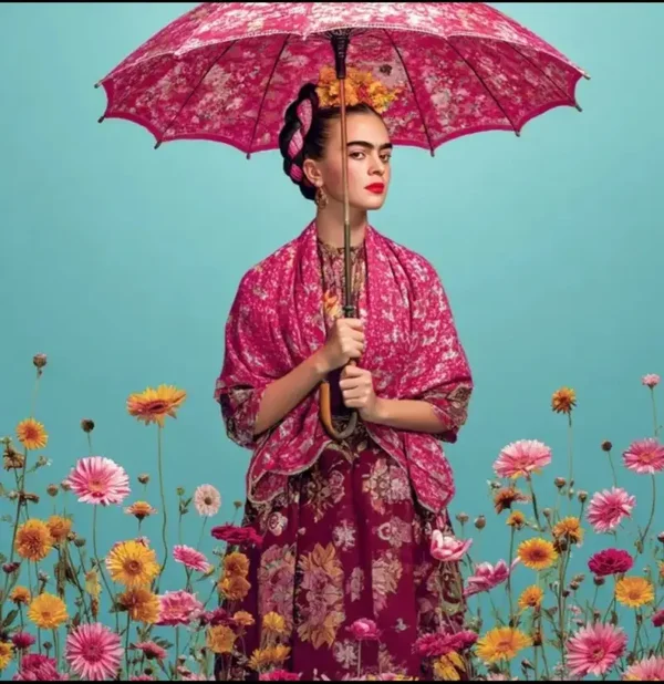 Frida Kahlo floral parasol