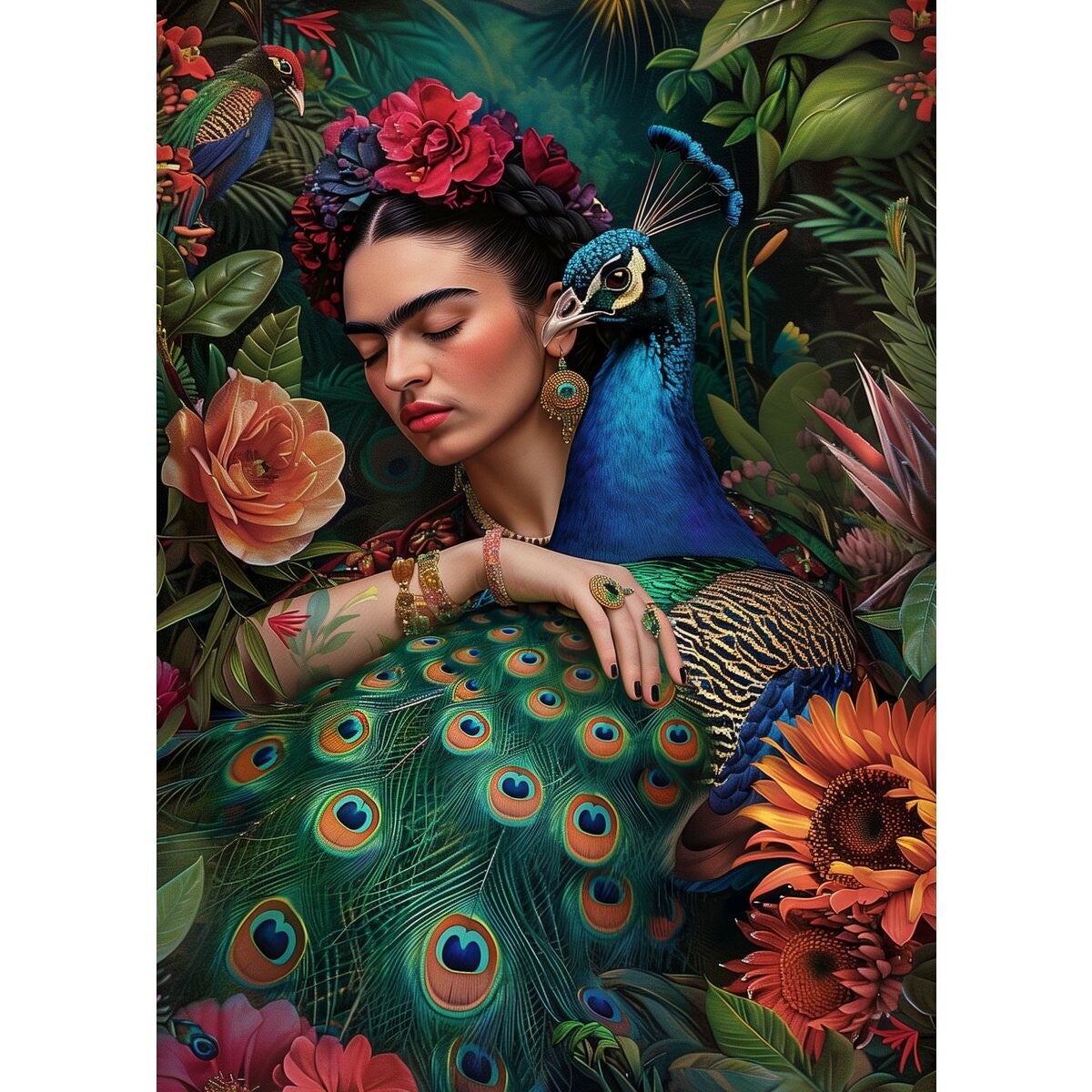 Frida Kahlo met pauw