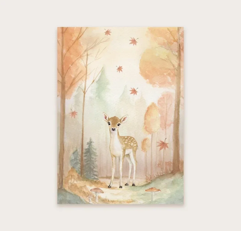 Ansichtkaart herfstbos