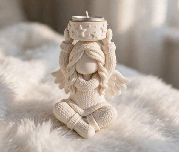 Lichtjesengel - Theelichthouder - Cozy Gebreid Engeltje