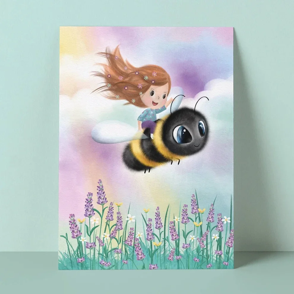 Ansichtkaart Op reis met hommel