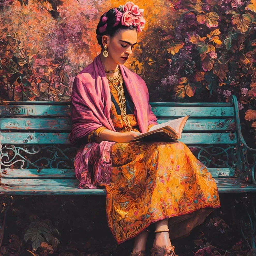 Frida Kahlo quiet reading