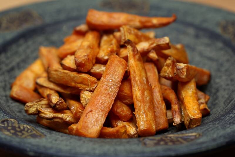 golden Cannabis Baked Sweet Potato Fries, the perfect side dish for cannabis edibles and stoner strategies enthusiasts.