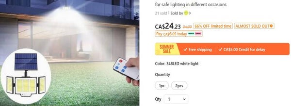 Opção de luz solar exterior nº 1