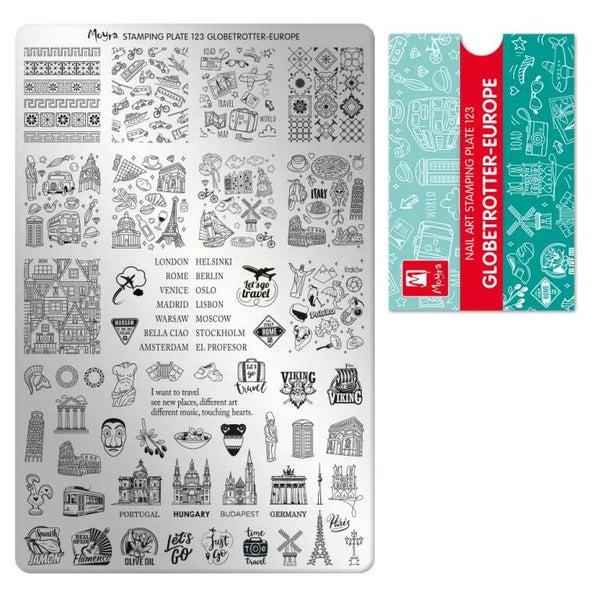 Moyra stempelplaat 123 globetrotter Europe