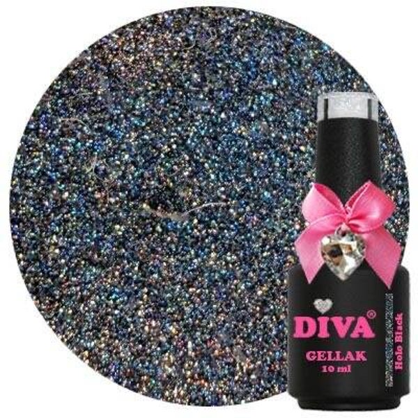 Diva gellak Holo Black (holo rainbow chique collection)