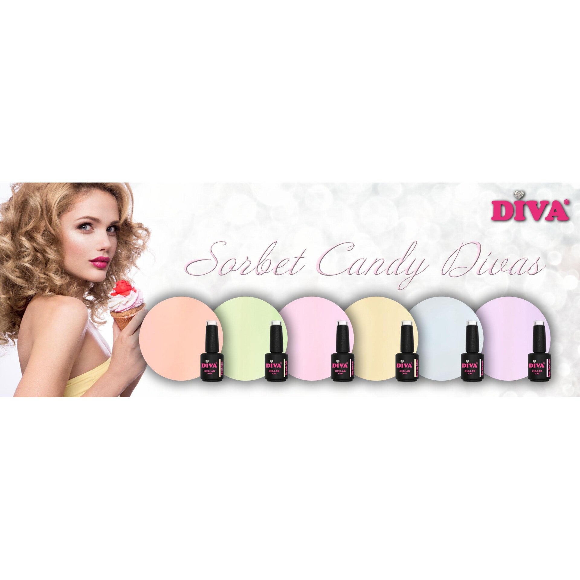 DIVA gellak Sorbet Candy Diva’s collection 6x6ml