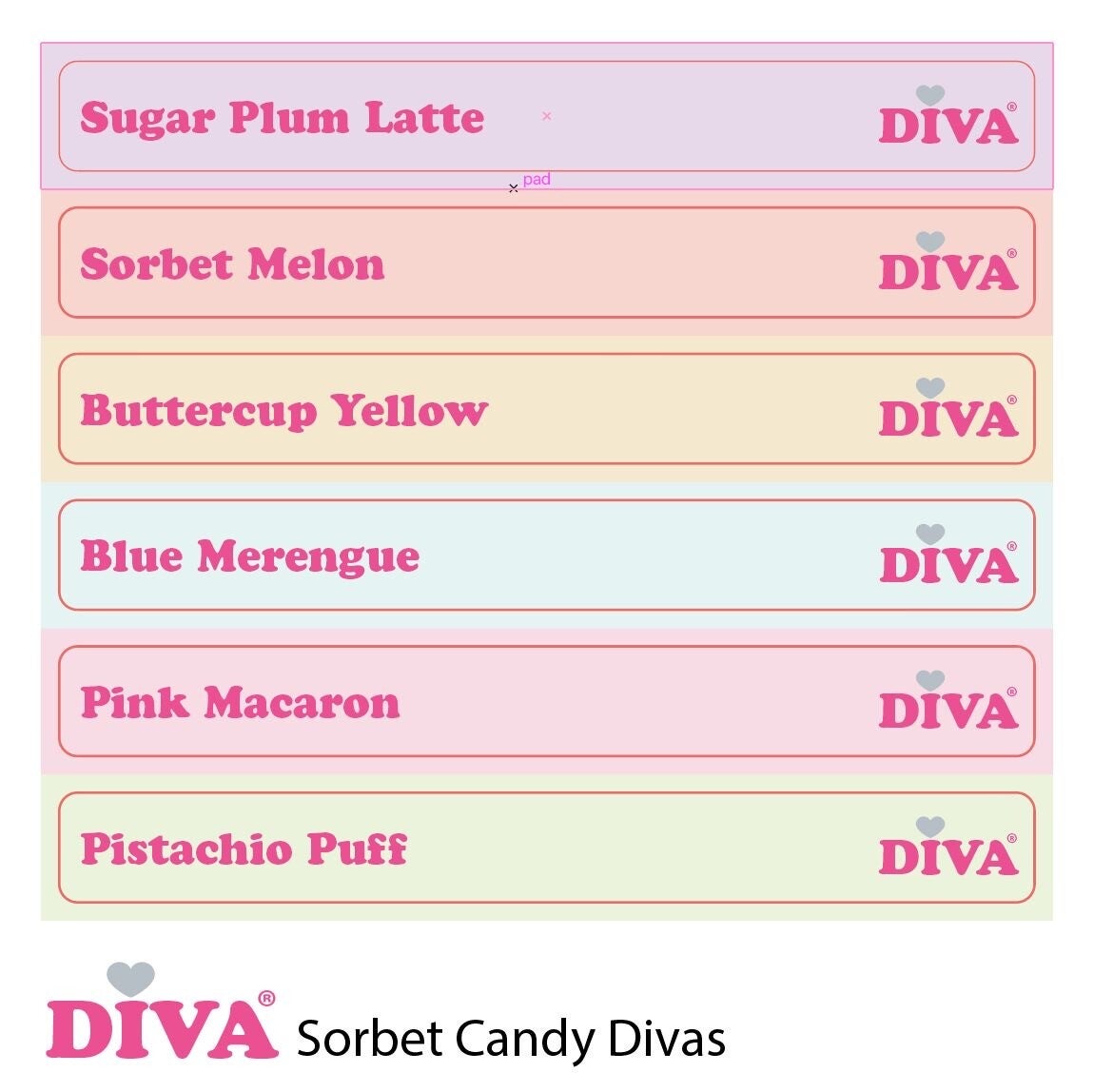 DIVA colorpop stickers Sorbet Candy Diva’s collection