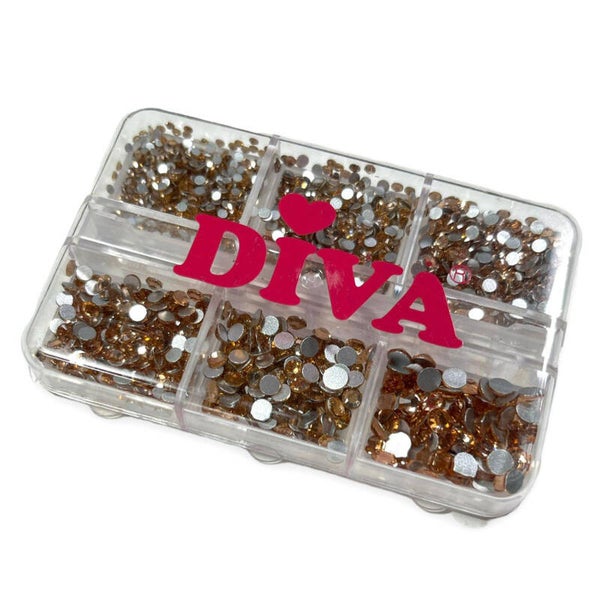 Diva Doosje met strass steentjes - copper