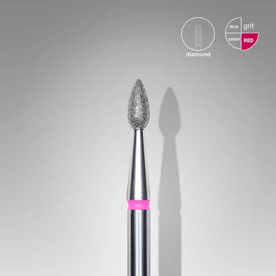 Staleks diamond nail drill bit “drop” 2.3 red