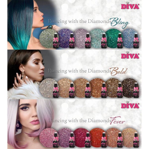 Diva gellak Dancing With The Diamonds full collection 18x10ml + gratis fineliner