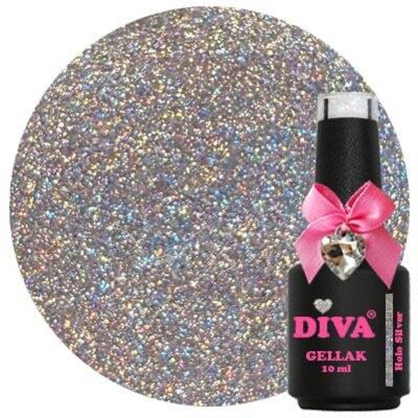 Diva gellak Holo Silver (holo rainbow chique collection)