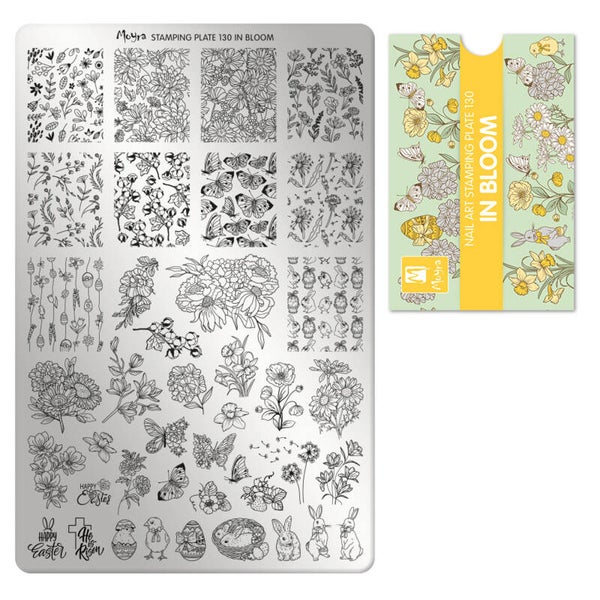 Moyra stempelplaat 130 in bloom + gratis try-on sheet