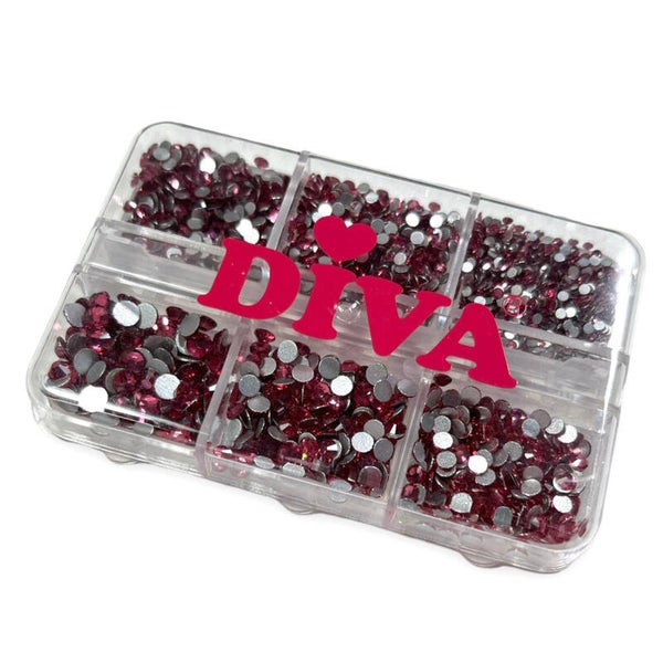 Diva Doosje met strass steentjes - dark pink