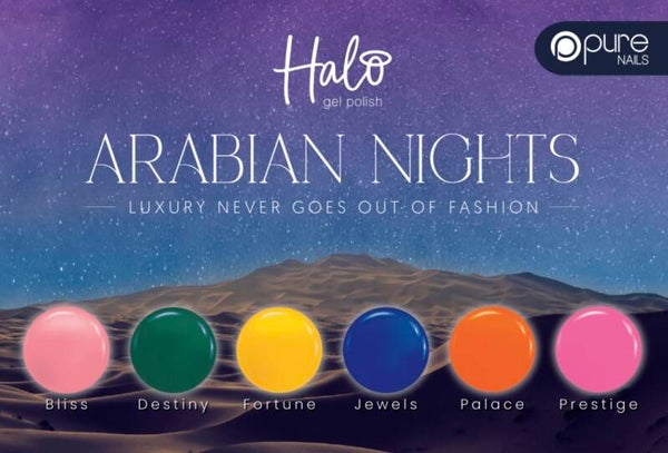Halo gelpolish Arabian Nights collection + gratis voorgelakte colorpops
