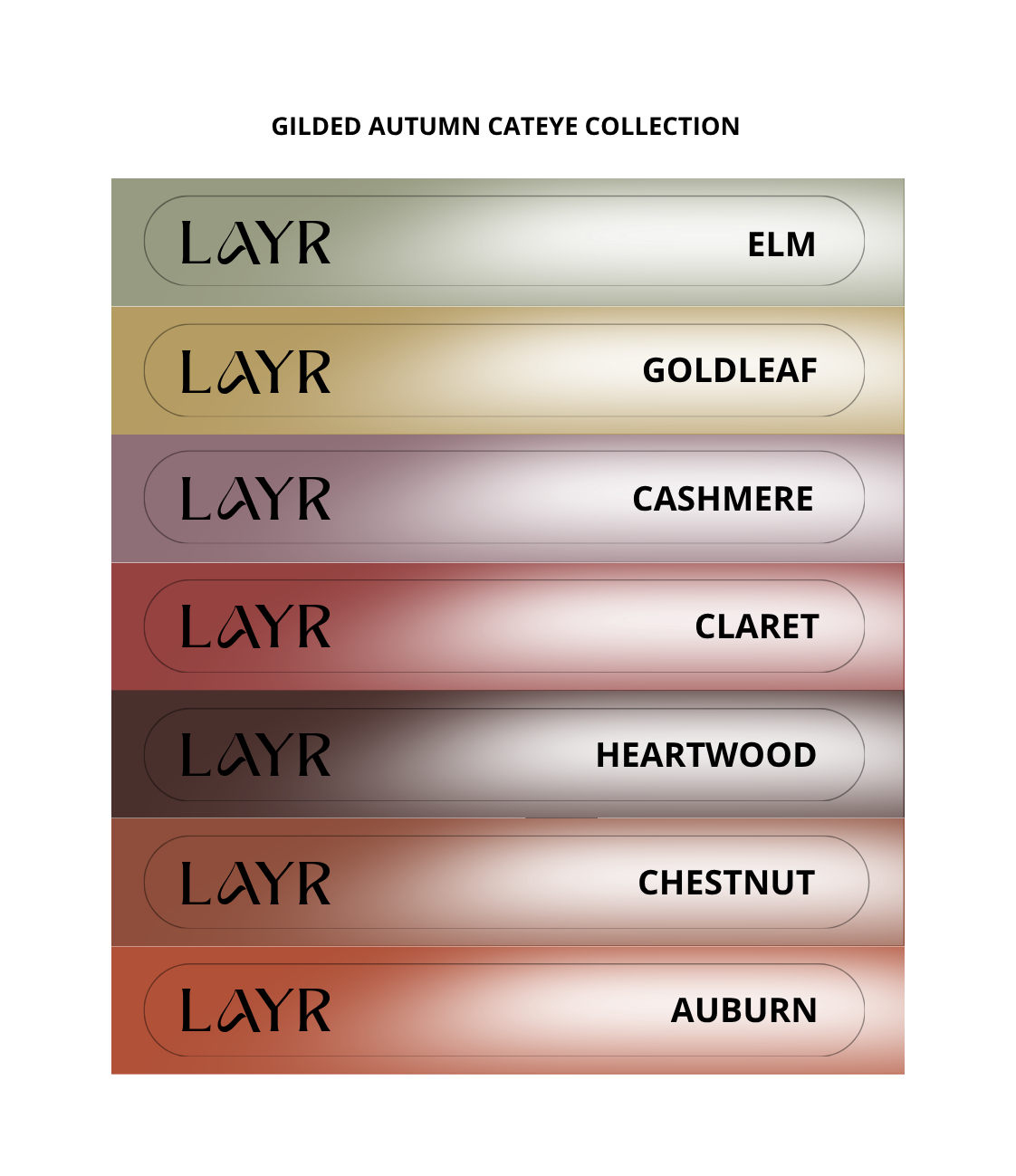 LAYR losse colorpop stickers Gilded Autumn gelpolish cateye collection
